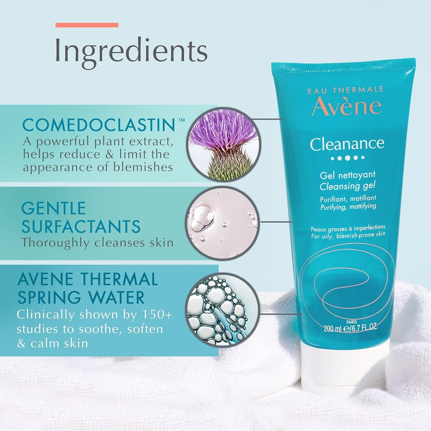 Avene Cleanance Cleansing Gel 200ml - Sữa rửa mặt cho da dầu