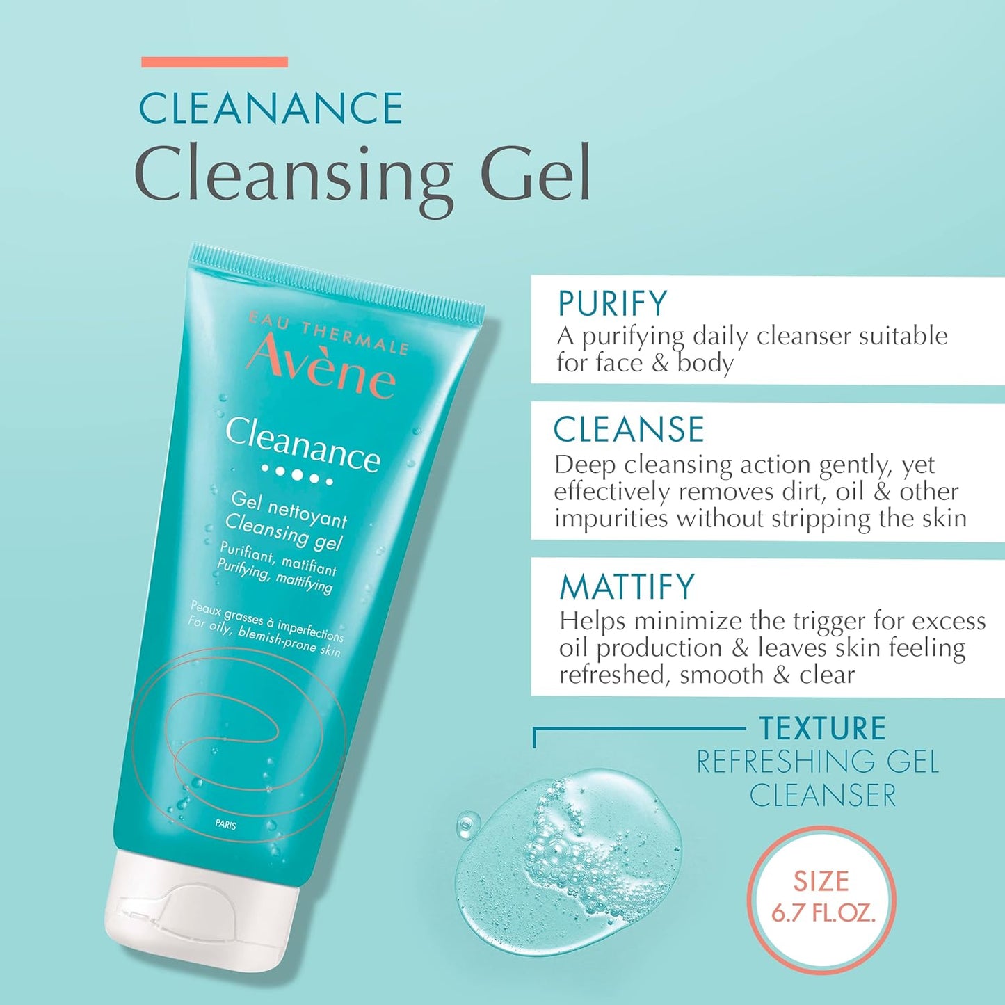 Avene Cleanance Cleansing Gel 200ml - Sữa rửa mặt cho da dầu