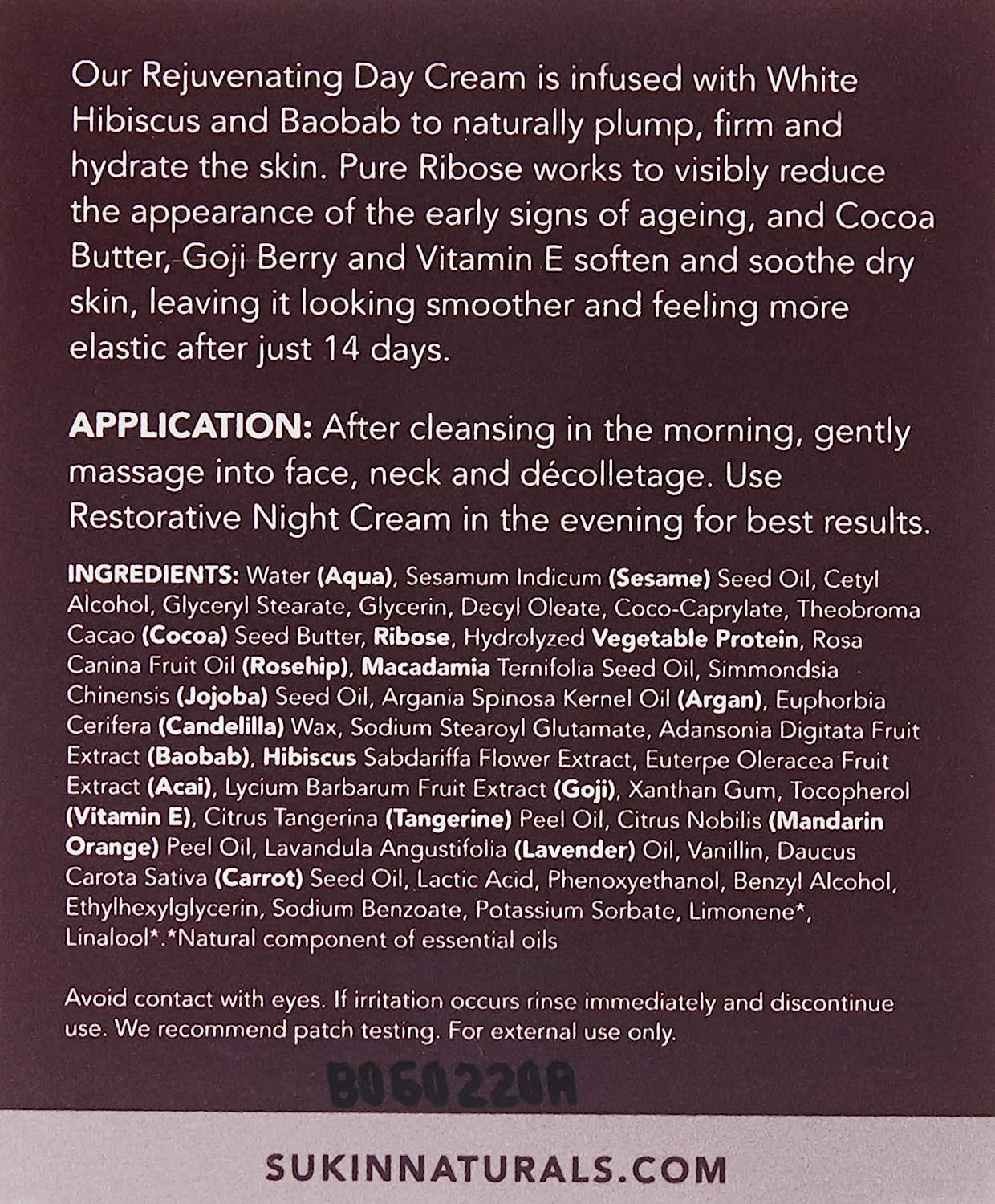Kem dưỡng da ban ngày Sukin Purely Ageless Rejuvenating 120ml