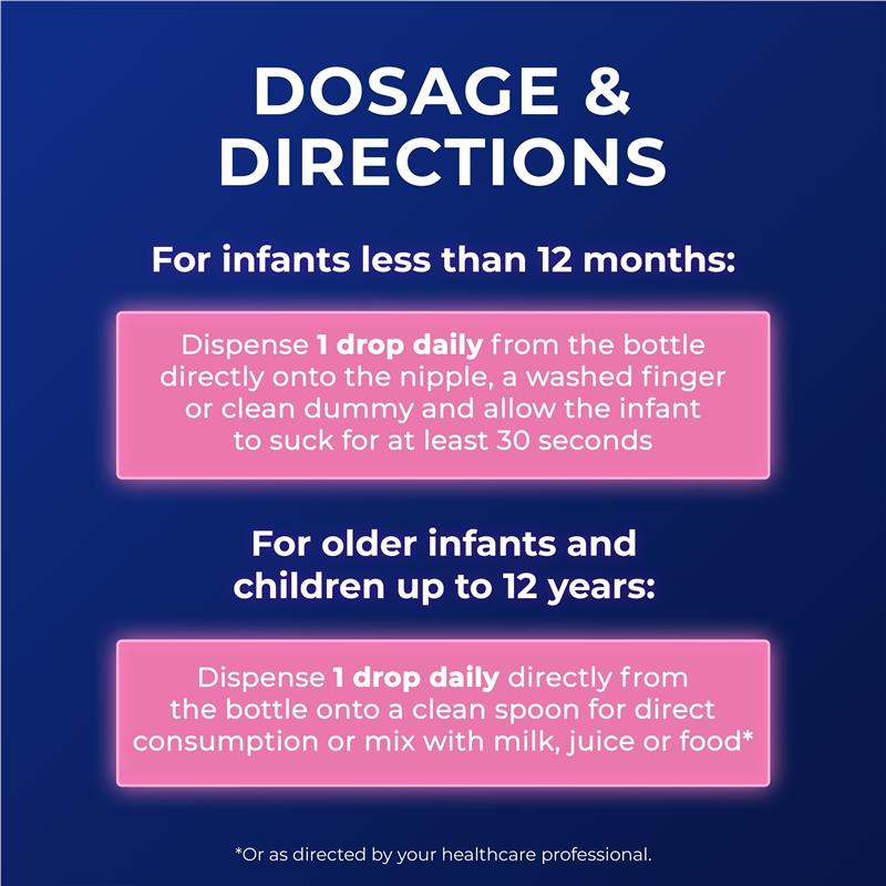 Ostelin Vitamin D Infant Drops - D3 for Kids Bone Health + Immune Support - 2.4mL