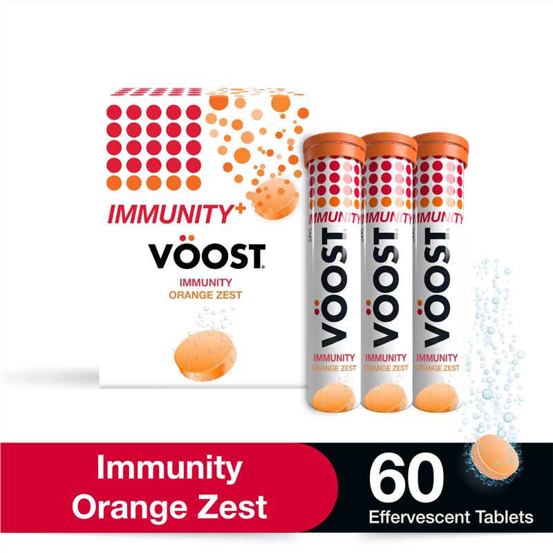 Viên sủi bọt Voost Immunity Orange Zest 60 viên, kích thước độc quyền