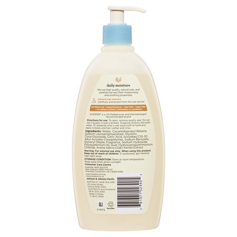 Sữa tắm gội Aveeno Baby Daily Moisture Lightly Scented 532mL