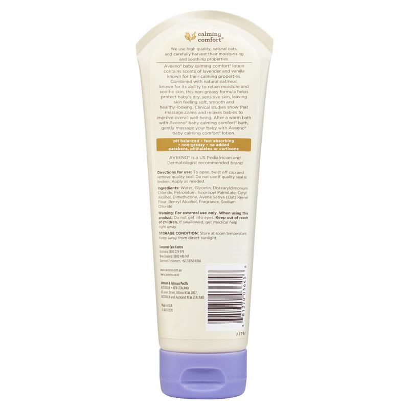 Sữa dưỡng ẩm Aveeno Baby Calming Comfort hương hoa oải hương và vani 226mL