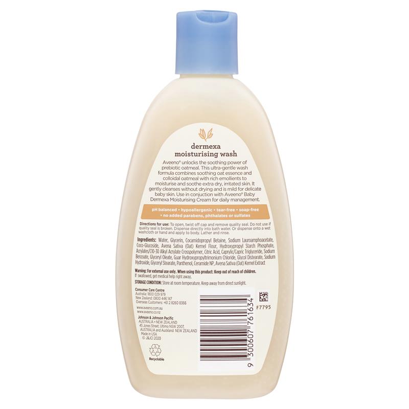Sữa tắm dưỡng ẩm không mùi Aveeno Baby Dermexa 236mL