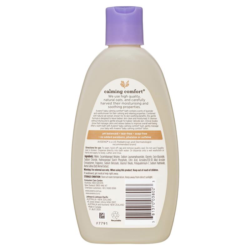 Sữa tắm Aveeno Baby Calming Comfort hương hoa oải hương và vani 236mL