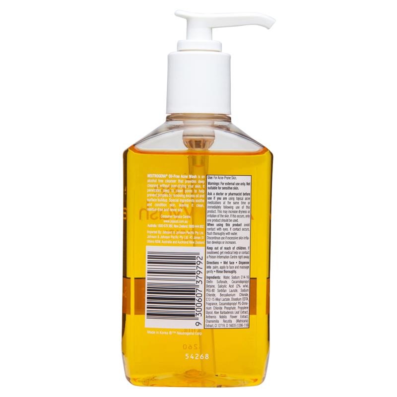 Sữa rửa mặt trị mụn Neutrogena Oil Free Acne Wash 175mL