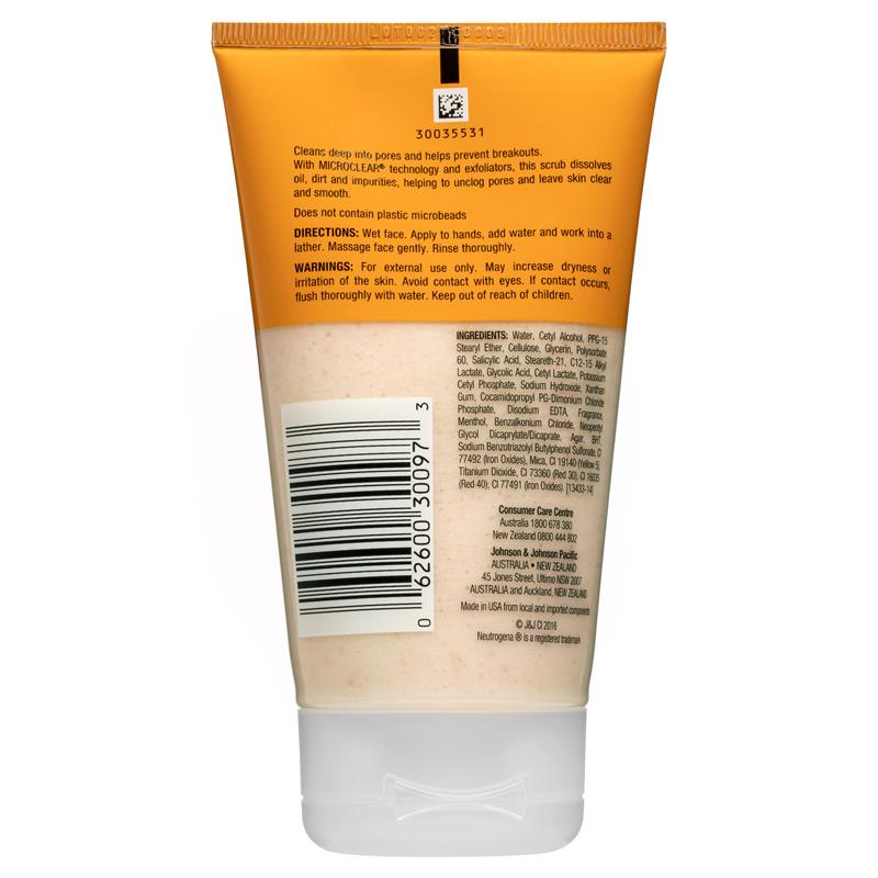 Sữa rửa mặt Neutrogena Oil-Free Daily Scrub dành cho da mụn 125mL