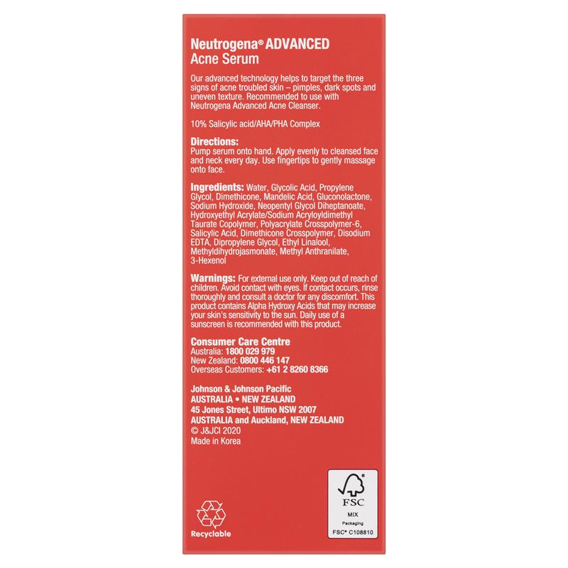 Huyết thanh trị mụn Neutrogena Advanced 30ml