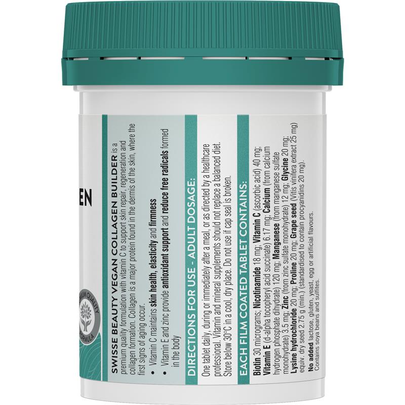 Swisse Beauty Vegan Collagen Builder 30 Tablets