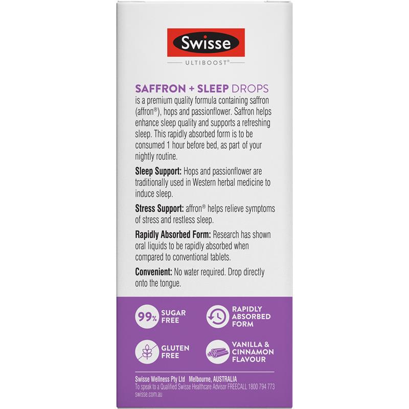 Swisse Ultiboost Saffron + Sleep Drops 30ml