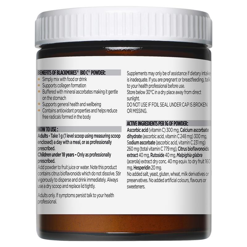 Bột hỗ trợ miễn dịch Blackmores Bio C Vitamin C 125g