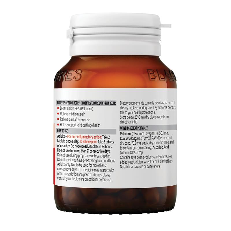 Viên uống giảm đau Blackmores Concentrated Curcumin + Pain Relief 40 viên