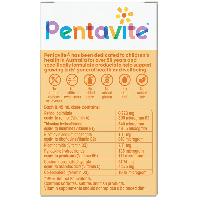 Pentavite Multivitamin Liquid For Infants 30ml Tropical Flavour NEW