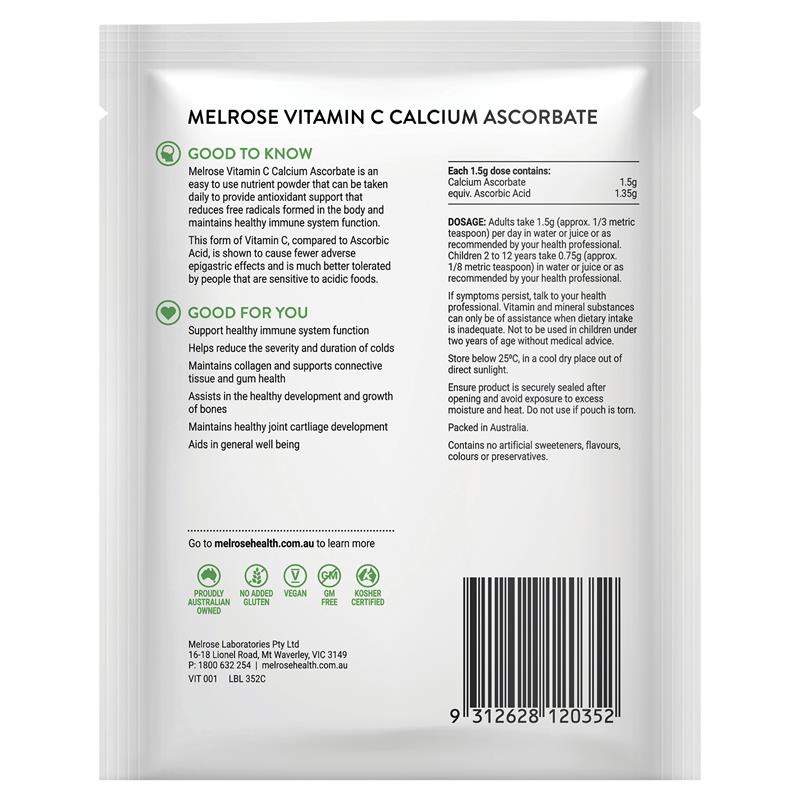 Melrose Vitamin C + Calcium Ascorbate 125g Bột