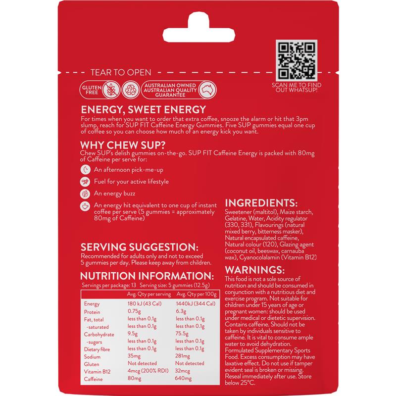 Kẹo dẻo SUP Fit Caffeine 65
