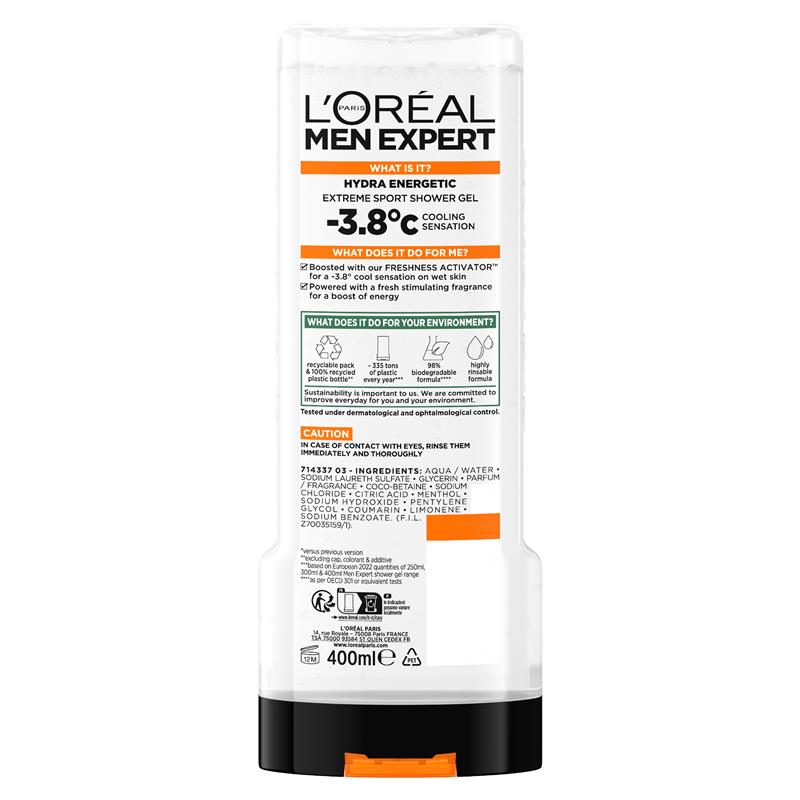 Sữa tắm L'Oreal Paris Men Expert Hydra Energetic Extreme Sport 400ml
