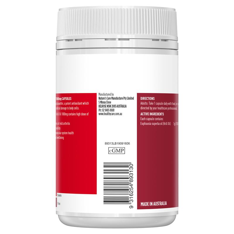 Dầu nhuyễn thể Healthy Care Wild Krill Oil 1000mg 60 viên nang mềm