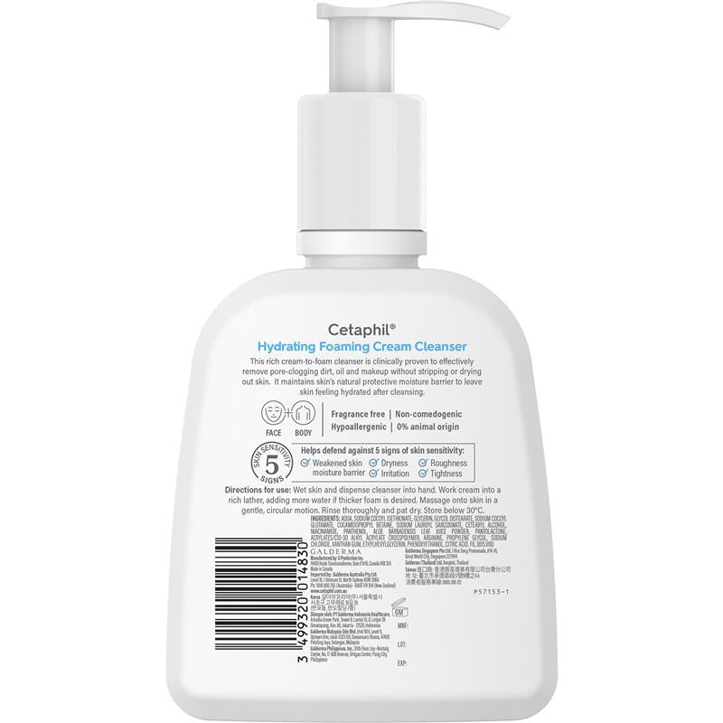 Sữa rửa mặt tạo bọt dưỡng ẩm Cetaphil Hydrating Foaming Cream 236ml