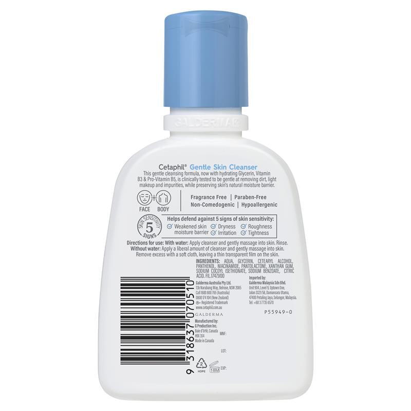 Sữa rửa mặt dịu nhẹ Cetaphil Gentle Skin Cleanser cho mặt và body 125mL