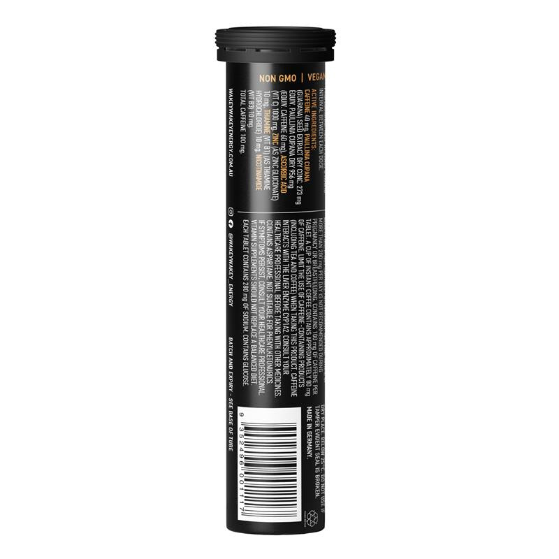Viên sủi tăng cường miễn dịch Wakey Wakey Caffeine Plus hương cam 17 viên