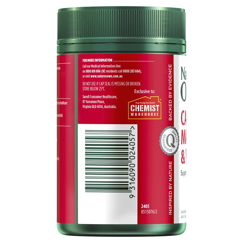 Nature's Own Calcium and Magnesium with Vitamin D3 200 Viên Dạng Viên Kích Thước Lớn Độc Quyền