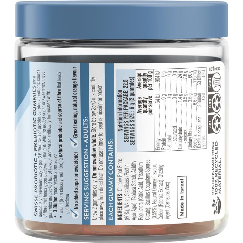 Swisse Adults Probiotic & Prebiotic Gummies 45 Pack