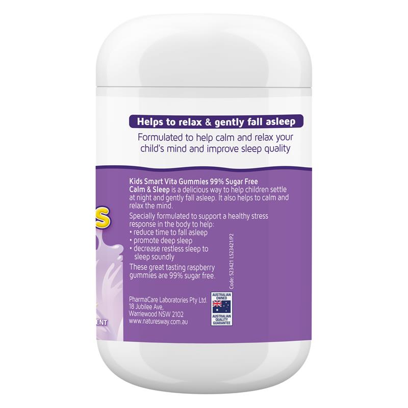 Kẹo dẻo Nature's Way Kids Smart Vita Gummies không đường giúp ngủ ngon và bình tĩnh 50 viên