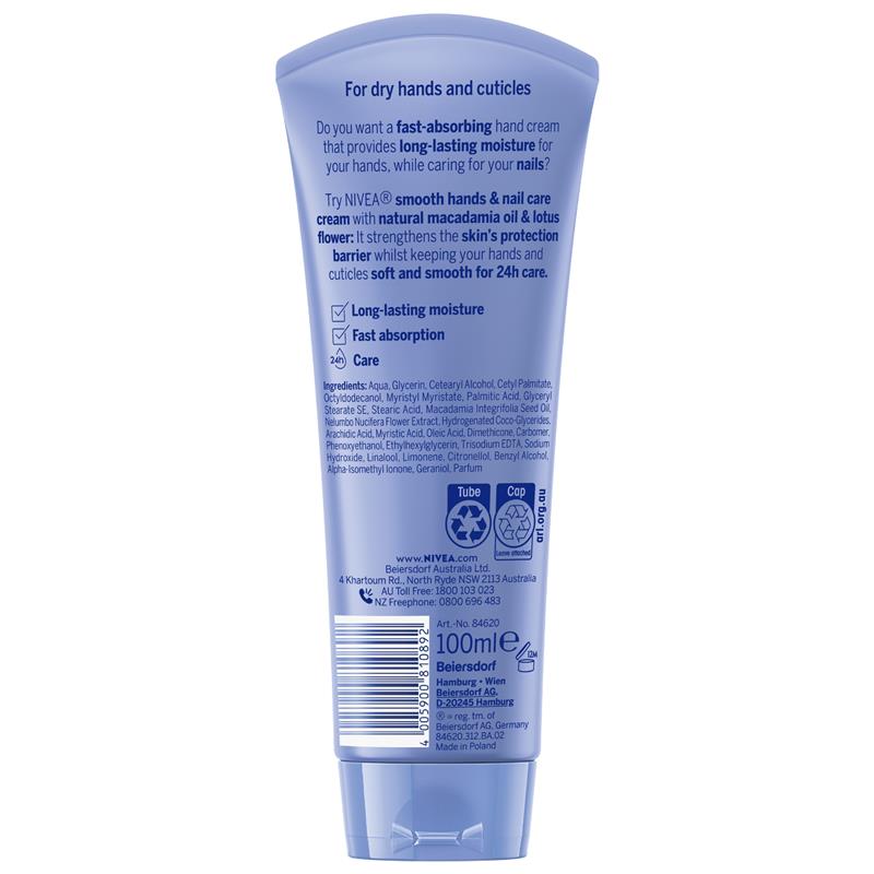 NIVEA Smooth Hand Cream & Nail Care 100ml