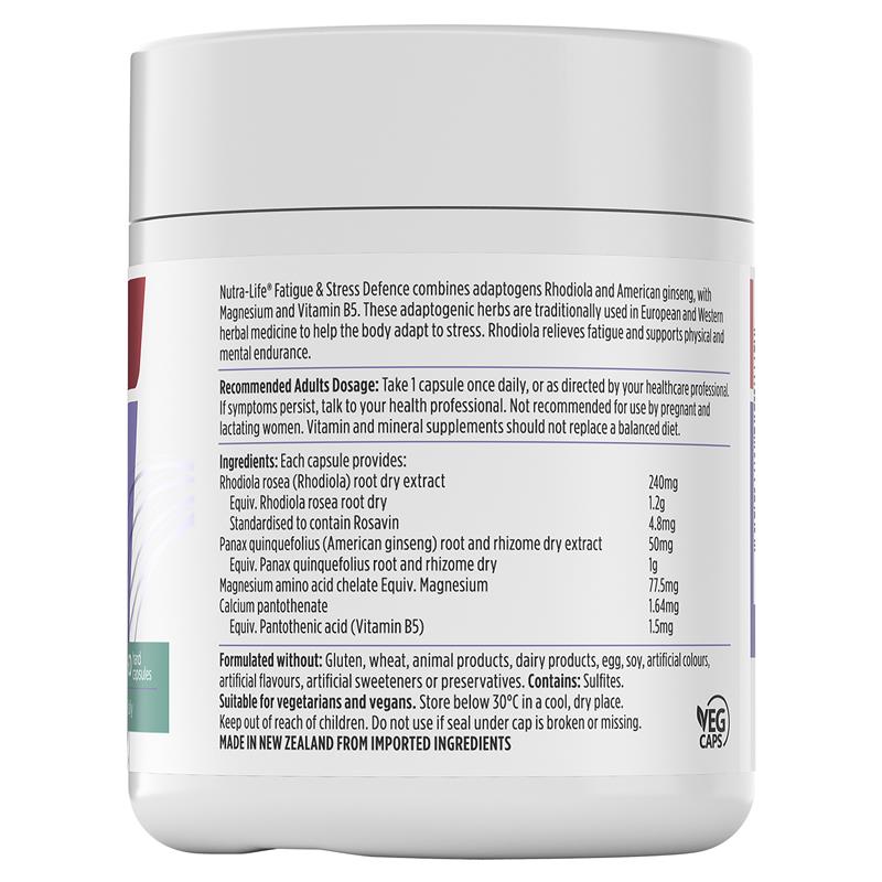 Nutra-Life Fatigue & Stress Defence 60 Capsules