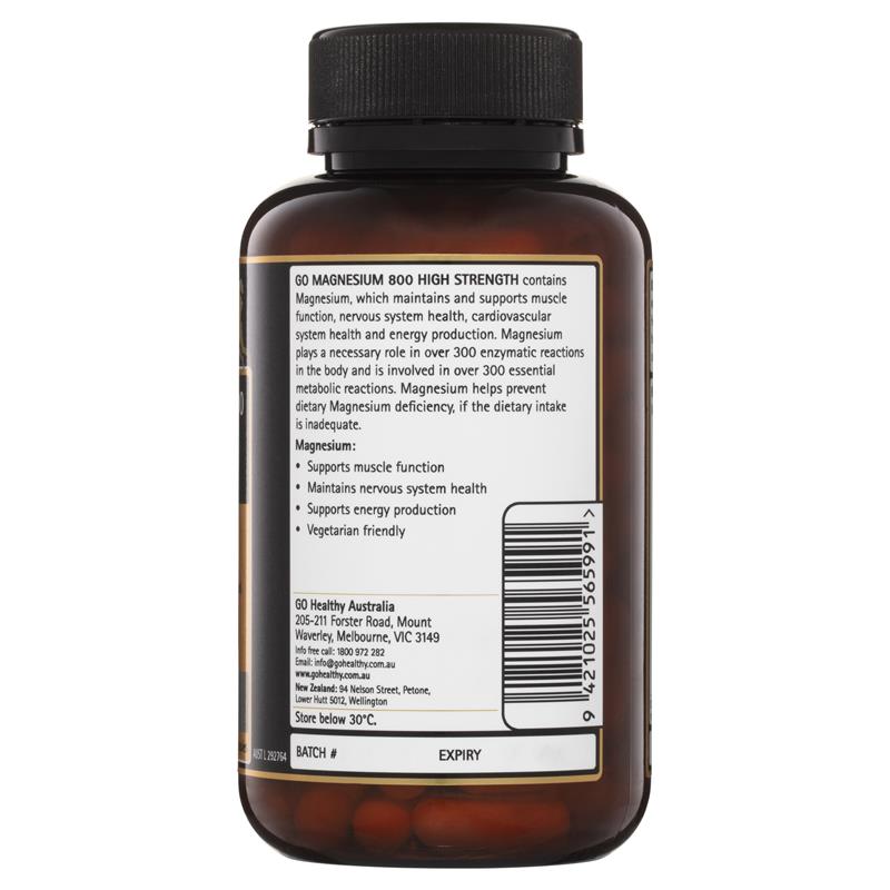 GO Healthy Magnesium 800 120 Vege Capsules