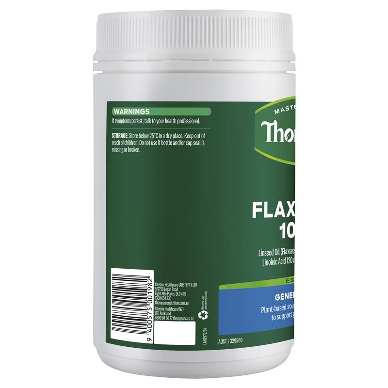 Thompson's Gel-Free Flaxseed Oil 1000mg 400 Capsules