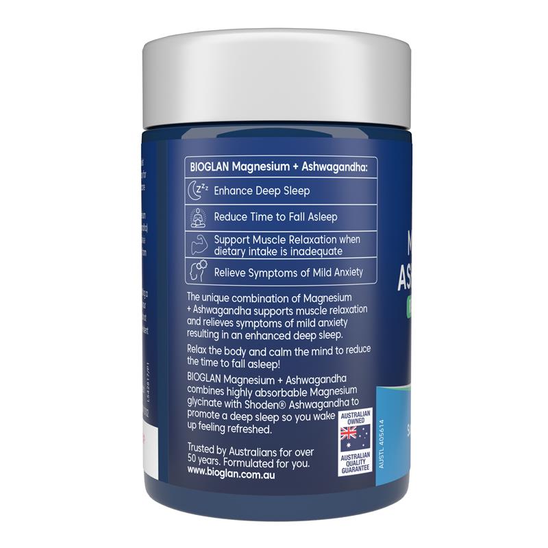 Bioglan 镁 + 南非醉茄 放松镇静助眠 60 片