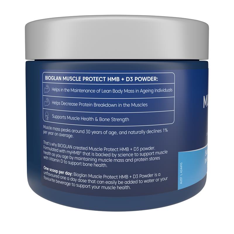 Bioglan Muscle Protect HMB + D3 Powder 150g