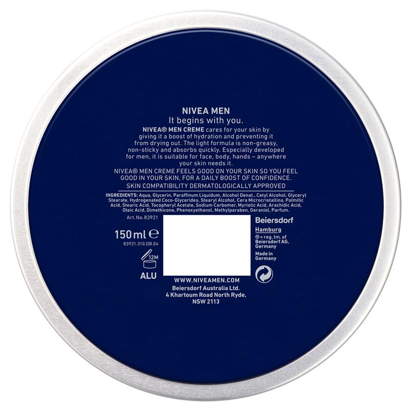NIVEA MEN Crème Moisturiser Face Body Hands 150ml