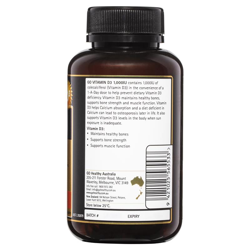 GO Healthy Vitamin D3 1000IU 150 Viên nang mềm