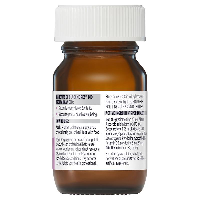 Vitamin hỗ trợ năng lượng nâng cao Blackmores Bio Iron 30 viên