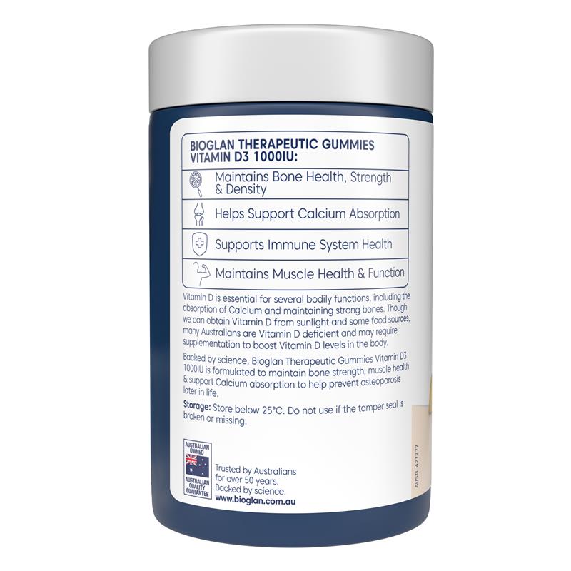 Kẹo dẻo bổ sung Vitamin D3 Bioglan 120 viên