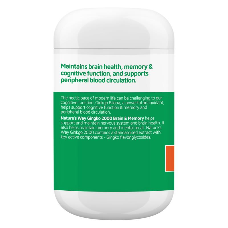 Nature's Way Ginkgo 2000 Brain & Memory 120 Tablets