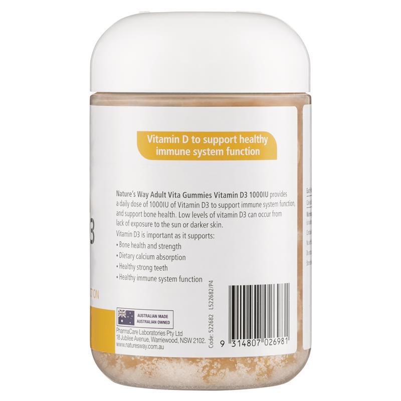 Kẹo dẻo bổ sung vitamin D cho người lớn Nature's Way Vita Gummies 120 viên