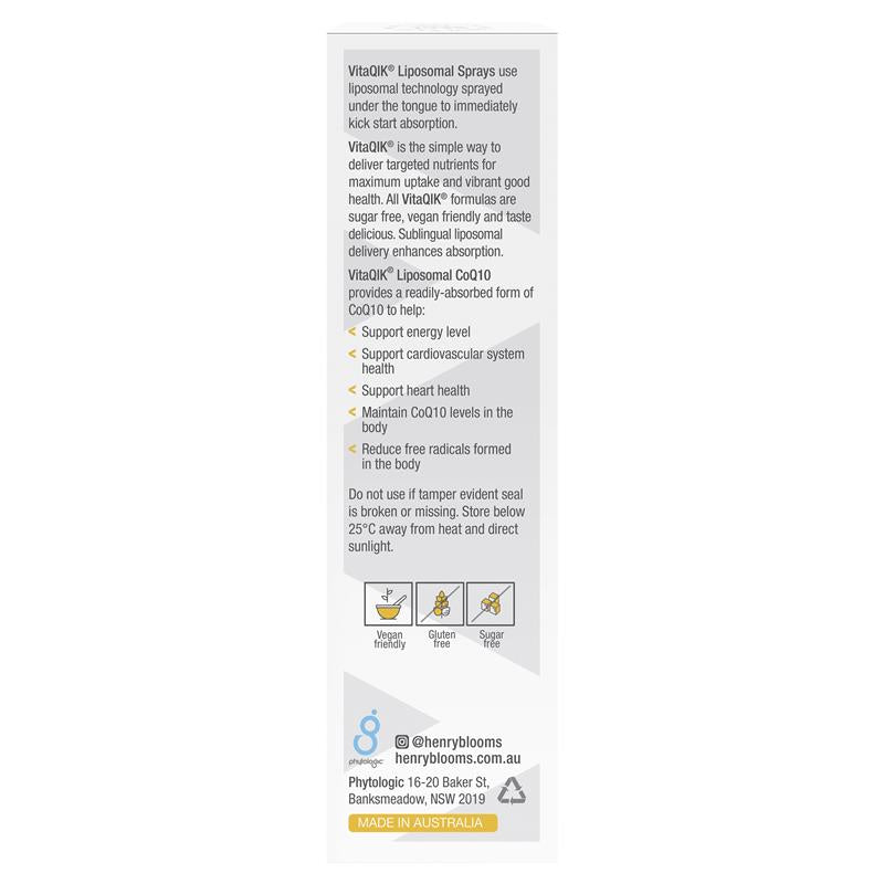 Xịt CoQ10 Liposomal Energy VitaQIK của Henry Blooms