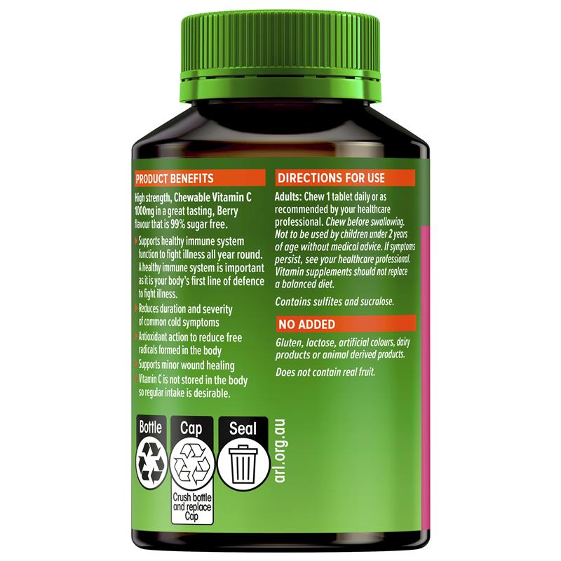 Cenovis 咀嚼片,超级维生素C,1000毫克,浆果味,60片