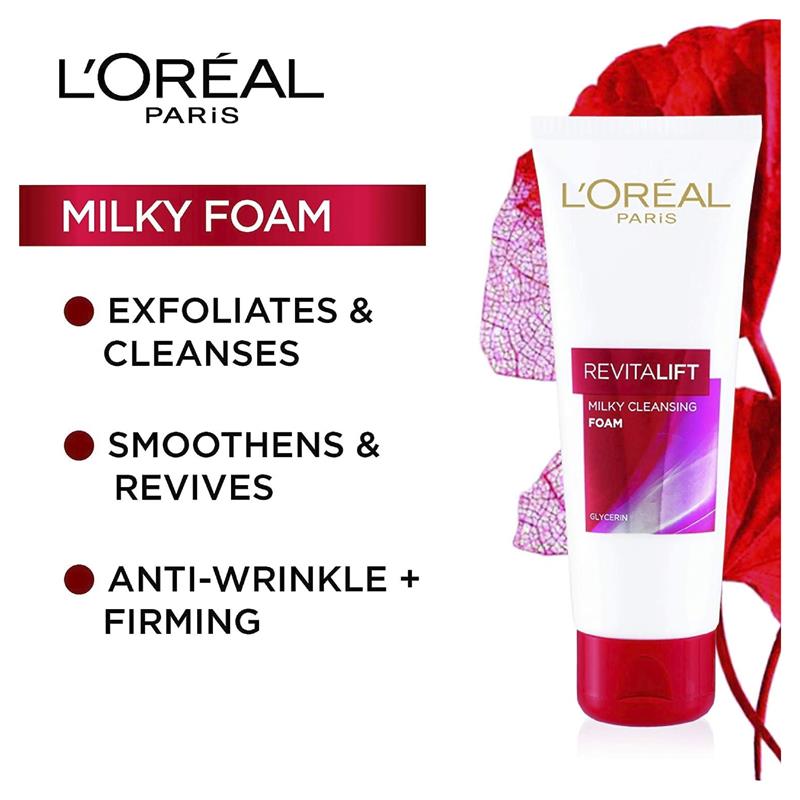 Sữa rửa mặt dạng bọt Loreal Paris Revitalift Milky 100ml