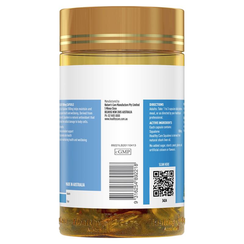 Healthy Care Squalene 1000mg 200 Viên Nang