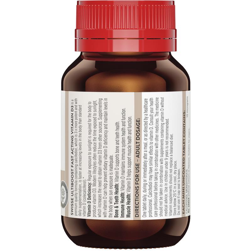 Swisse Fast Acting Vitamin D3 200 Viên