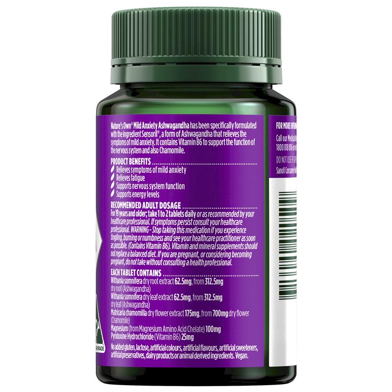 Nature's Own Mild Anxiety Ashwagandha 60 Viên
