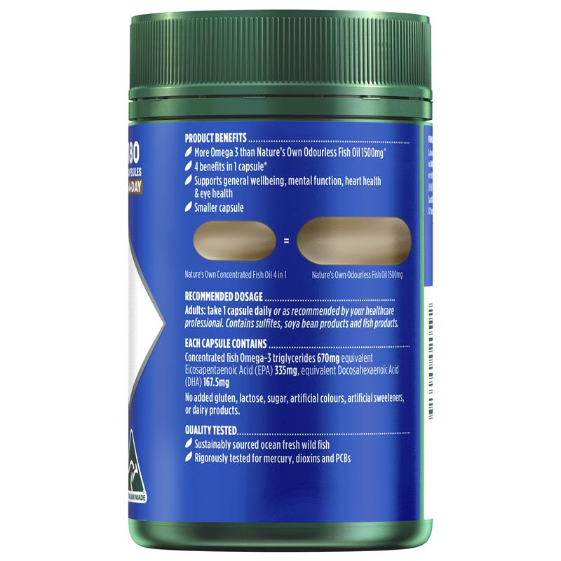 Dầu cá cô đặc Nature's Own 4 trong 1 180 viên nang