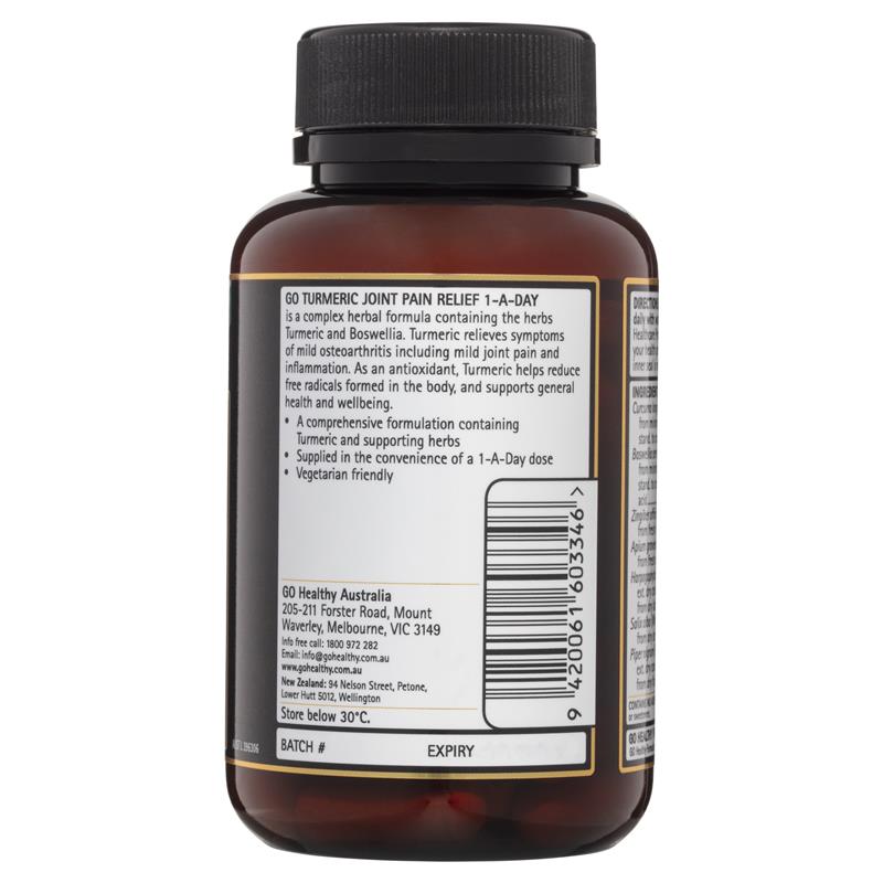 Go Healthy Turmeric Joint Pain Relief 1 A Day 60 Vege Capsules