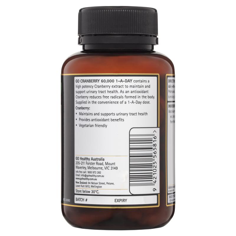 GO Healthy Cranberry 60000 60 Vege Capsules