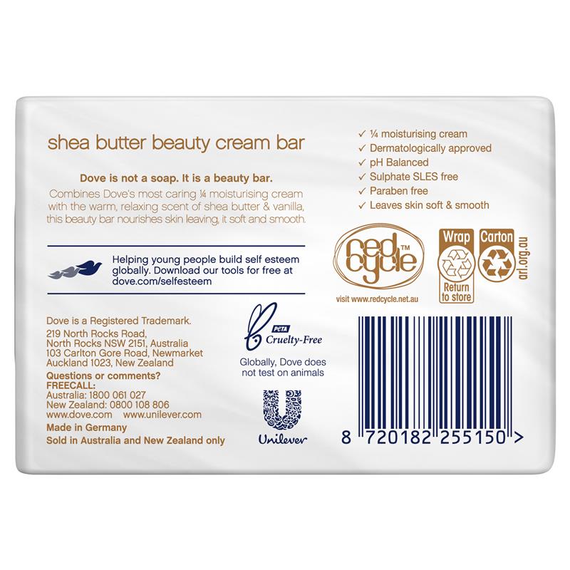 Dove Beauty Bar Bơ hạt mỡ hương vani 2 x 90g