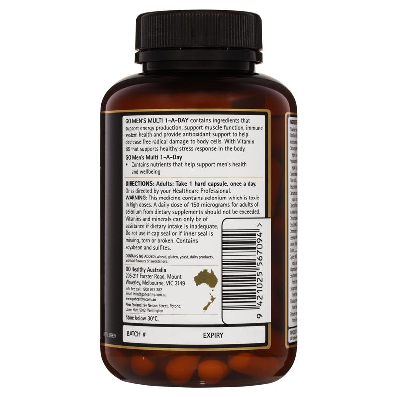 Go Healthy Mens Multi 1-A-Day 120 Vege Capsules Exclusive Size